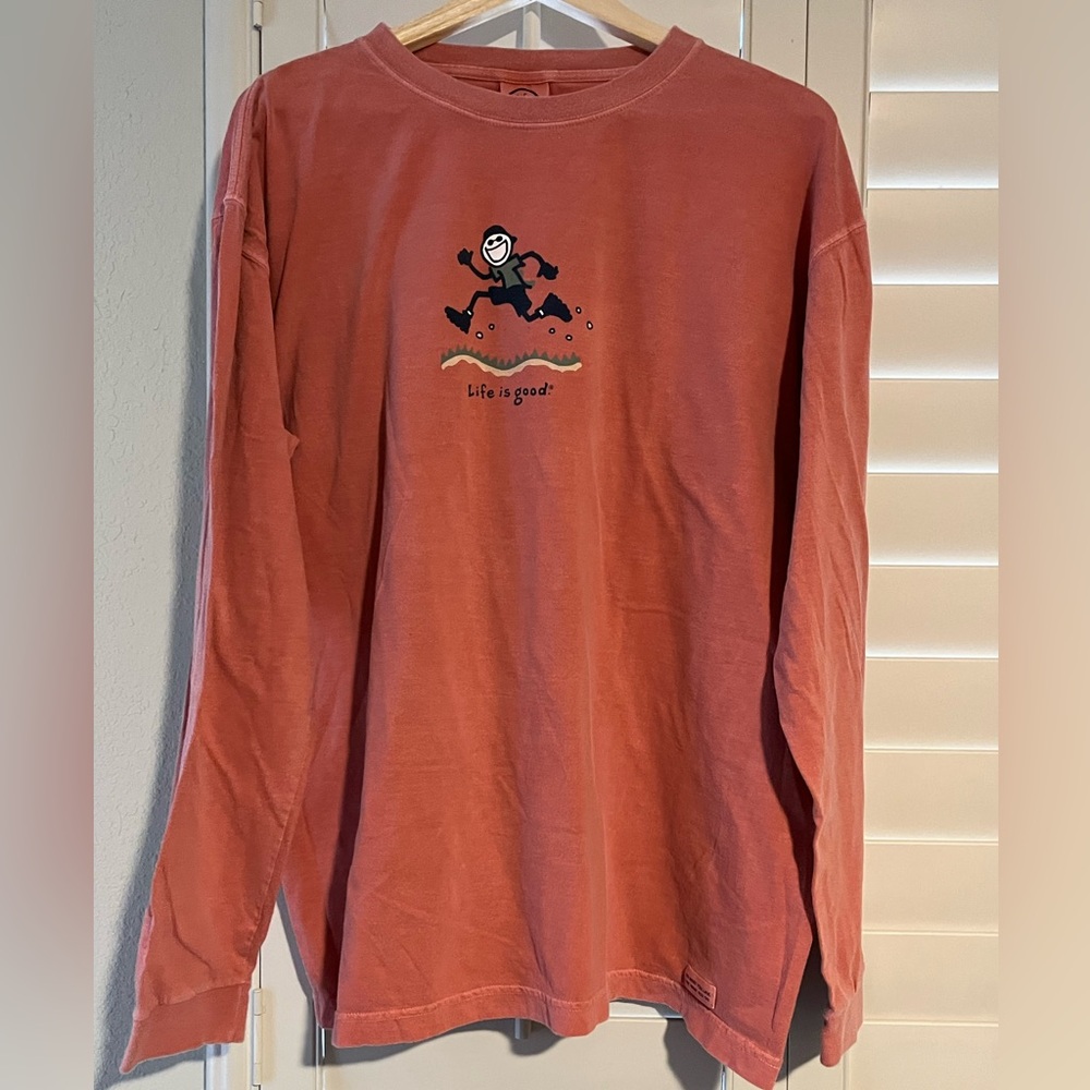 Life Is Good Red Long Sleeve Tee